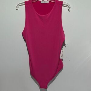 Faded Rose Women's Pink Fitted High Neck Sleeveless Bodysuit Size XL NWT